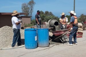 Church cement pouring